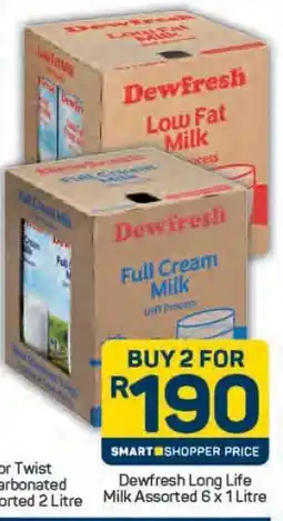 Pick n Pay Dewfresh Long Life Milk Assorted 6 x 1 Litre offer