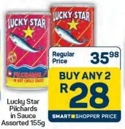 Pick n Pay Lucky Star Pilchards in Sauce Assorted 155g offer