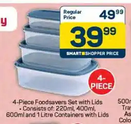 Pick n Pay 4-Piece Foodsavers Set with Lids offer