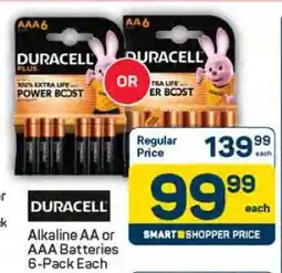 Pick n Pay Duracell Alkaline AA or AAA Batteries 6-Pack Each offer