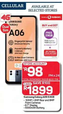 Pick n Pay Samsung Galaxy A06 64GB offer