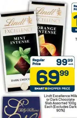 Pick n Pay Lindt Excellence Milk or Dark Chocolate Slab Assorted 100g offer