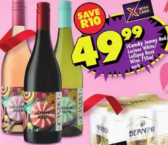 Shoprite iCandy Jammy Red/ Lucious White/ Lollipop Rosé Wine offer