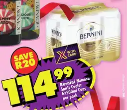 Shoprite Bernini Mimosa Spirit Cooler Cans offer