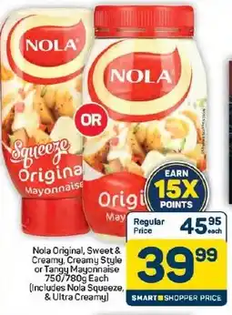 Pick n Pay Hypermarket Nola Original, Sweet & Creamy, Creamy Style or Tangy Mayonnaise offer