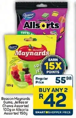 Pick n Pay Hypermarket Beacon Maynards Gums, Jellies or Chews Assorted or Allsorts Assorted offer