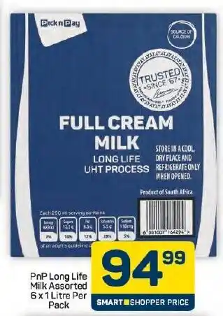Pick n Pay Hypermarket PnP Long Life Milk Assorted offer