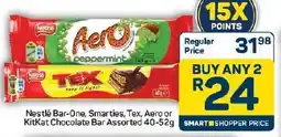 Pick n Pay Hypermarket Nestlé Bar-One, Smarties, Tex, Aero or KitKat Chocolate Bar Assorted offer