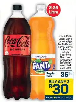 Pick n Pay Hypermarket Coca-Cola Zero, Light or No Sugar No Caffeine, Fanta, Sprite or Stoney Ginger Beer Zero Flavoured Carbonated Soft Drink offer