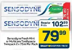 Pick n Pay Hypermarket Sensodyne Fresh Mint or Multicare Toothpaste Twinpack offer