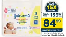Pick n Pay Hypermarket Johnson's Baby Wipes Assorted offer