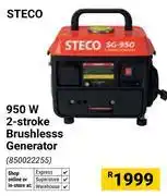 Builders Warehouse Steco 950W 2-Stroke Brushless Generator 850022255 offer