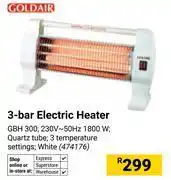 Builders Warehouse Goldair 3-Bar Electric Heater 474176 offer