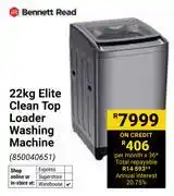 Builders Warehouse Bennett Read 22kg Elite Clean Top Loader Washing Machine 850040651 offer