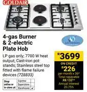 Builders Warehouse Goldair 4-Gas Burner & 2 Electric Plate Hob 728833 offer