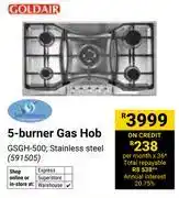 Builders Warehouse Goldair 5-Burner Gas Hob 591505 offer