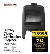 Builders Warehouse Econo Fire Burnley Closed Combustion Fireplace 850014347 offer