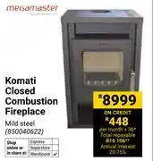 Builders Warehouse Megamaster Komati Closed Combustion Fireplace 850040622 offer