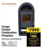 Builders Warehouse Megamaster Congo Closed Combustion Fireplace 850005870 offer