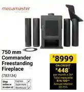 Builders Warehouse Megamaster 750mm Commander Freestanding Fireplace 783134 offer