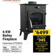 Builders Warehouse Megamaster KW Bailey Fireplace Cast Iron 772551 offer