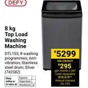 Builders Warehouse Defy 8kg Top Load Washing Machine 742582 offer