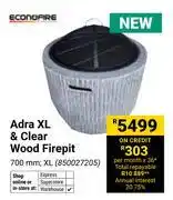 Builders Warehouse Econo Fire Adra XL & Clear Wood Firepit 850027205 offer