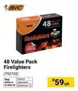 Builders Warehouse Bic 48 Value Pack Firelighters 792755-Per Pack offer