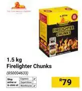 Builders Warehouse 1.5Kg Firelighter Chunks 850004633 offer