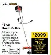 Builders Warehouse Trimtech 43cc Brush Cutter 474125 offer