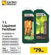 Builders Warehouse Garden Master 1L Liquiroot Fertiliser 850031060001, 850031060002, 850031060003 offer