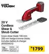 Builders Warehouse Hyper Tough 20V Cordless Shear & Shrub Cutter 850026625 offer