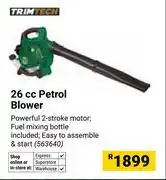 Builders Warehouse Trimtech 26cc Petrol Blower 563640 offer