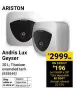 Builders Warehouse Ariston Andris Lux Geyser 658644 offer