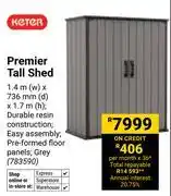 Builders Warehouse Keter Premier Tall Shed 783590 offer