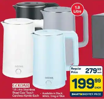 Pick n Pay Hypermarket Goldair Stainless Steel Cool Touch Cordless Kettle offer