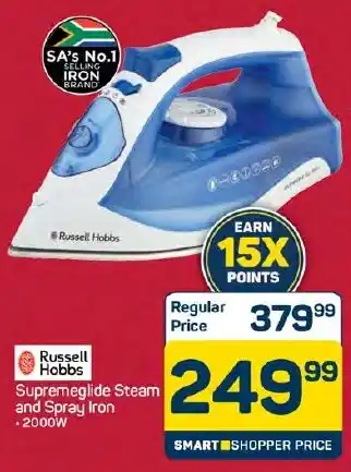 Pick n Pay Hypermarket Russell Hobbs Supremeglide Steam and Spray Iron offer