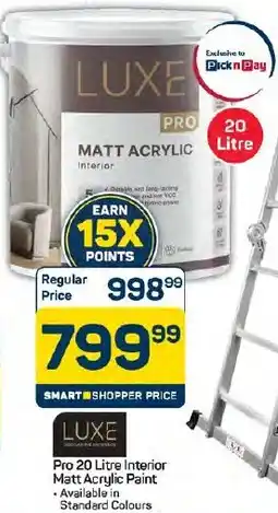 Pick n Pay Hypermarket Luxe Pro Interior Matt Acrylic Paint offer
