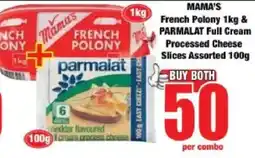 Boxer Mama's French Polony & Parmalat Full Cream Processed Cheese Slices Assorted offer