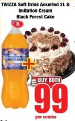 Boxer Twizza Soft Drink Assorted & Imitation Cream Black Forest Cake offer