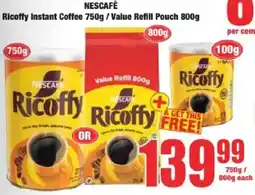 Boxer Nescafè Ricoffy Instant Coffee/ Value Refill Pouch offer