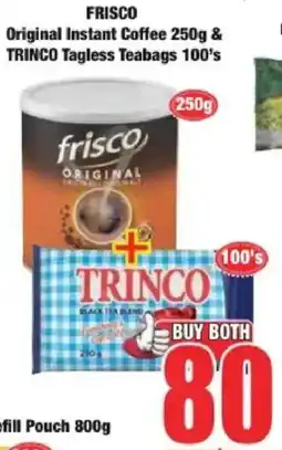 Boxer Frisco Original Instant Coffee & Trinco Tagless Teabags offer