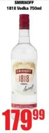 Boxer Smirnoff 1818 Vodka offer