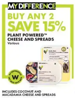 Woolworths Plant powered cheese and spreads offer