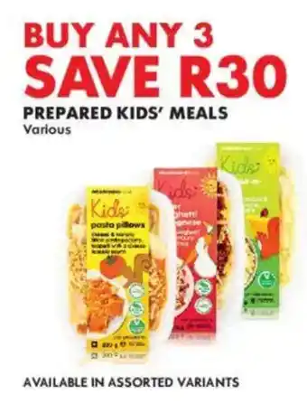 Woolworths Prepared kids' meals offer