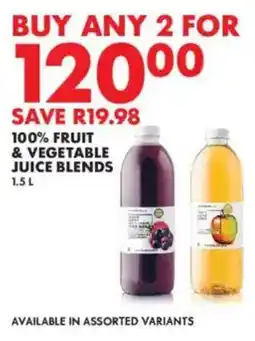 Woolworths 100% fruit & vegetable juice blends offer