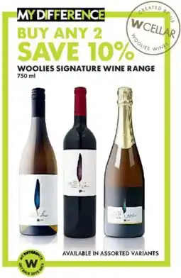 Woolworths Woolies signature wine range offer
