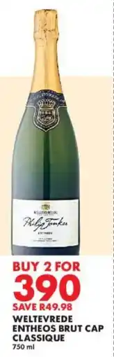 Woolworths Weltevrede entheos brut cap classique offer