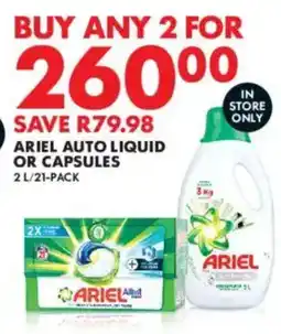 Woolworths Ariel auto liquid or capsules offer