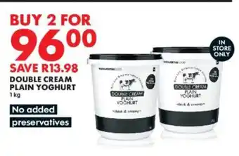 Woolworths Double cream plain yoghurt offer